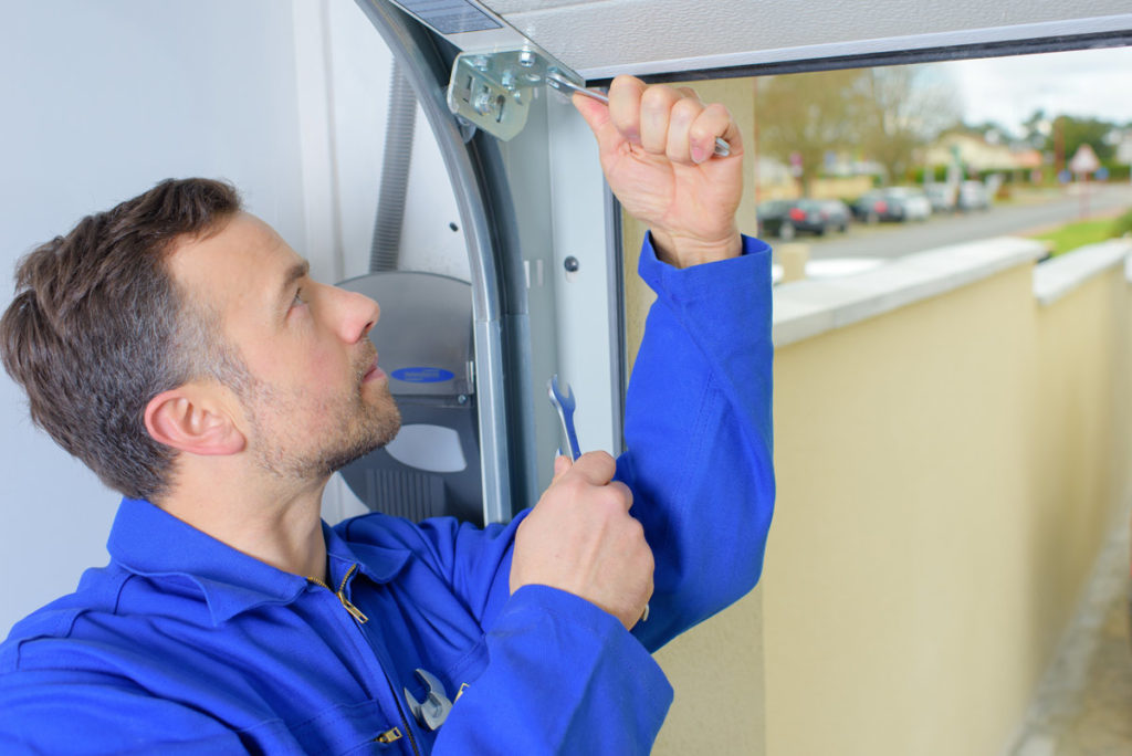 visual inspection of the garage door