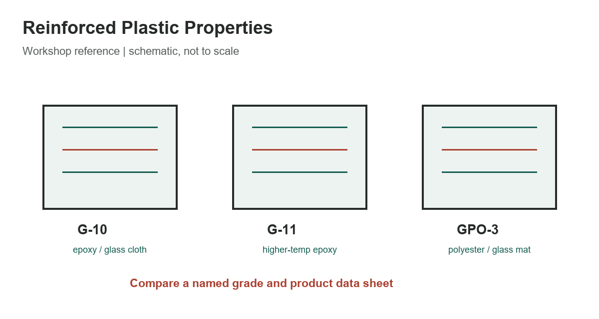 Reinforced Plastic Properties: G-10, G-11, and GPO-3 - measurement diagram