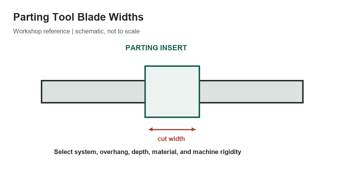 Parting Tool Blade Widths: Current Systems and Selection Checks - measurement diagram